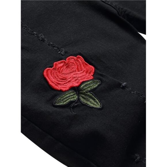 NWT Men's Black & Gray Ombre Distressed Rose Jeans - Picture 3 of 5